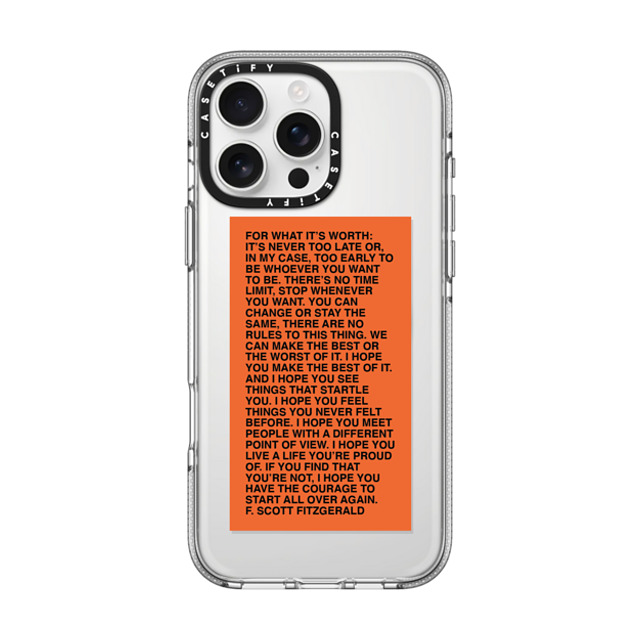 Quotes by Christie x CASETiFY iPhone 16 Pro Max ケース クリア クリア ケース MagSafe対応 For What It's Worth Phone Case by Quotes by Christie