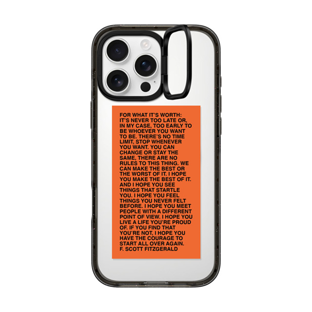 Quotes by Christie x CASETiFY iPhone 16 Pro Max ケース ブラック インパクトリングスタンドケース MagSafe対応 For What It's Worth Phone Case by Quotes by Christie