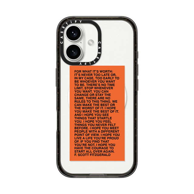 Quotes by Christie x CASETiFY iPhone 16 ケース ブラック インパクトケース MagSafe対応 For What It's Worth Phone Case by Quotes by Christie