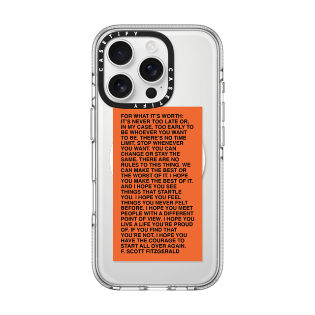 Quotes by Christie x CASETiFY iPhone 16 Pro ケース クリア クリア ケース MagSafe対応 For What It's Worth Phone Case by Quotes by Christie