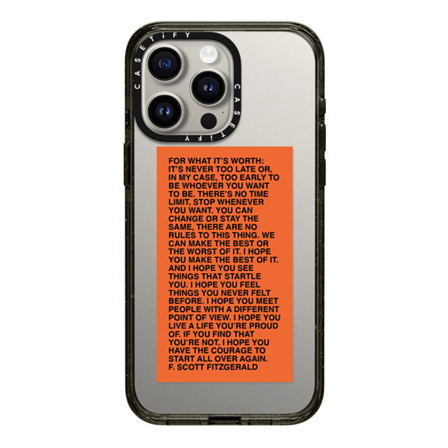 Quotes by Christie x CASETiFY iPhone 15 Pro Max ケース ブラック インパクトケース For What It's Worth Phone Case by Quotes by Christie