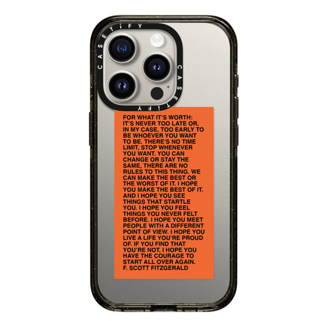 Quotes by Christie x CASETiFY iPhone 15 Pro ケース ブラック インパクトケース For What It's Worth Phone Case by Quotes by Christie