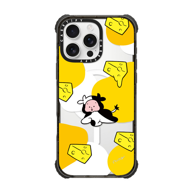 TARO OONO x CASETiFY iPhone 16 Pro Max Case Cartoon,Food Black ウルトラ インパクトケース MagSafe 対応 Cow by TARO OONO Father's Day TARO OONO x CASETiFY iPhone 16 Pro Max Case Cartoon,Food Black ウルトラ インパクトケース MagSafe 対応 Cow by TARO OONO Father's Day