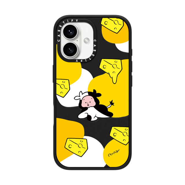TARO OONO x CASETiFY iPhone 16 ケース Cartoon,Food マットブラック インパクトケース MagSafe対応 Cow by TARO OONO Father's Day TARO OONO x CASETiFY iPhone 16 ケース Cartoon,Food マットブラック インパクトケース MagSafe対応 Cow by TARO OONO Father's Day