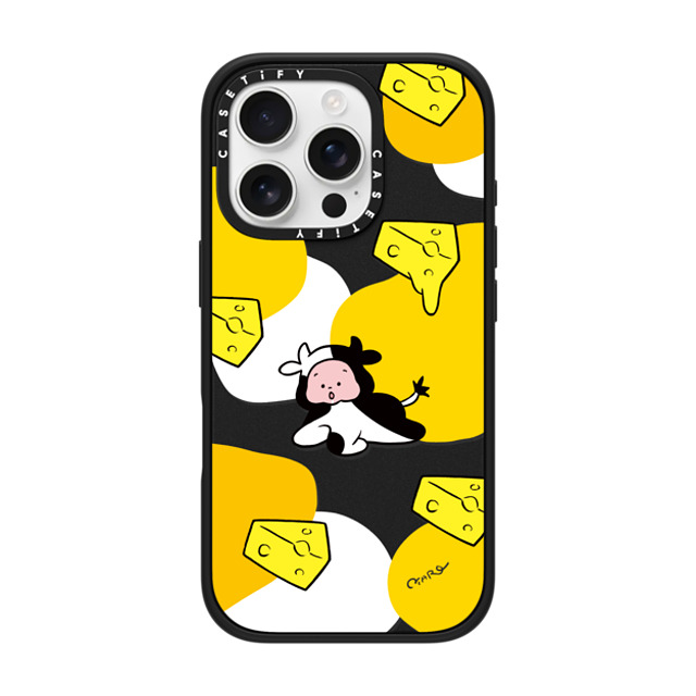 TARO OONO x CASETiFY iPhone 16 Pro Case Cartoon,Food マットブラック Impact Case MagSafe Compatible Cow by TARO OONO Mother's Day TARO OONO x CASETiFY iPhone 16 Pro Case Cartoon,Food マットブラック Impact Case MagSafe Compatible Cow by TARO OONO Mother's Day