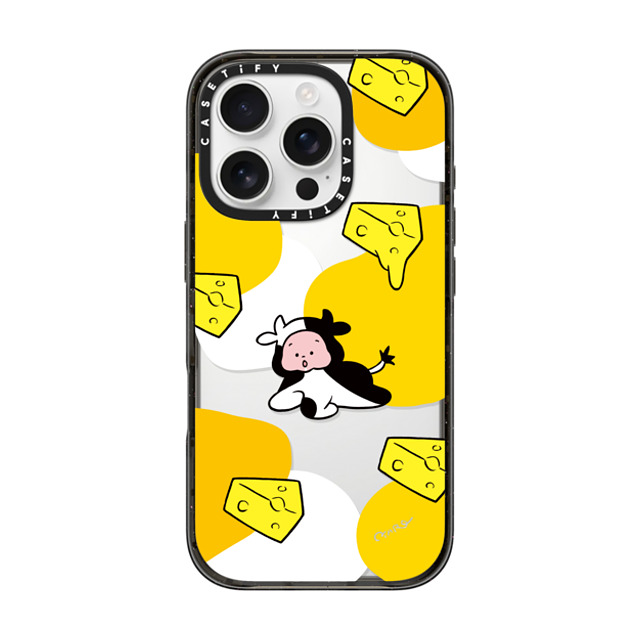 TARO OONO x CASETiFY iPhone 16 Pro Case Cartoon,Food Black Impact Case Cow by TARO OONO Mother's Day TARO OONO x CASETiFY iPhone 16 Pro Case Cartoon,Food Black Impact Case Cow by TARO OONO Mother's Day