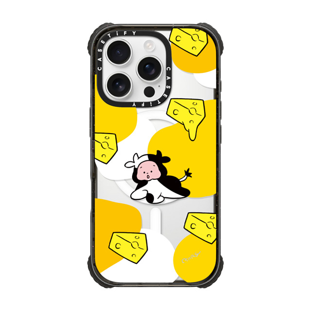 TARO OONO x CASETiFY iPhone 16 Pro Case Cartoon,Food Black ウルトラ インパクトケース MagSafe 対応 Cow by TARO OONO Father's Day TARO OONO x CASETiFY iPhone 16 Pro Case Cartoon,Food Black ウルトラ インパクトケース MagSafe 対応 Cow by TARO OONO Father's Day