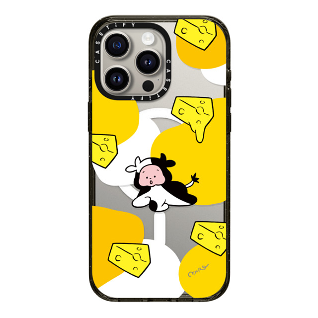 TARO OONO x CASETiFY iPhone 15 Pro Max Case Cartoon,Food Black Impact Case MagSafe Compatible Cow by TARO OONO Back to School TARO OONO x CASETiFY iPhone 15 Pro Max Case Cartoon,Food Black Impact Case MagSafe Compatible Cow by TARO OONO Back to School