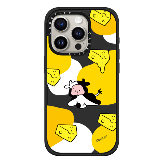TARO OONO x CASETiFY iPhone 15 Pro Case Cartoon,Food マットブラック Impact Case MagSafe Compatible Cow by TARO OONO Mother's Day TARO OONO x CASETiFY iPhone 15 Pro Case Cartoon,Food マットブラック Impact Case MagSafe Compatible Cow by TARO OONO Mother's Day