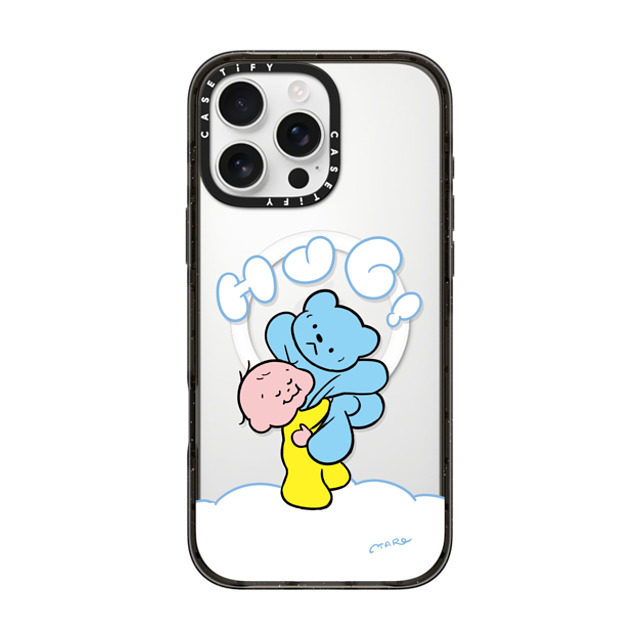 TARO OONO x CASETiFY iPhone 16 Pro Max ケース Cartoon,Love ブラック インパクトケース MagSafe対応 Hug Hug! by TARO OONO Father's Day TARO OONO x CASETiFY iPhone 16 Pro Max ケース Cartoon,Love ブラック インパクトケース MagSafe対応 Hug Hug! by TARO OONO Father's Day