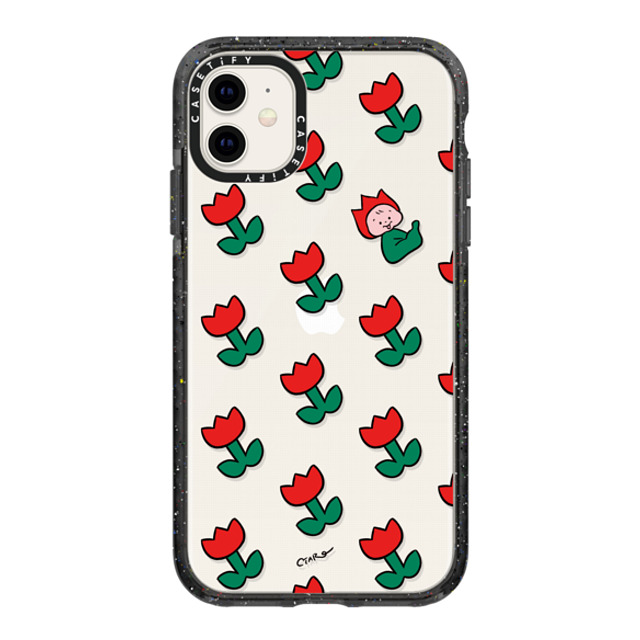 TARO OONO x CASETiFY iPhone 11 ケース Floral,Cartoon ブラック インパクトケース Tulip by TARO OONO Back to School TARO OONO x CASETiFY iPhone 11 ケース Floral,Cartoon ブラック インパクトケース Tulip by TARO OONO Back to School