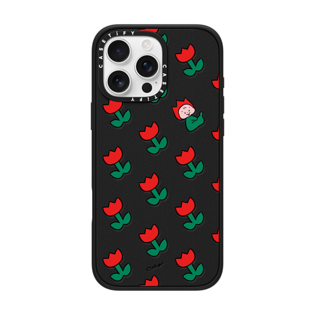 TARO OONO x CASETiFY iPhone 16 Pro Max Case Floral,Cartoon Matte Black Impact Case MagSafe Compatible Tulip by TARO OONO Mother's Day TARO OONO x CASETiFY iPhone 16 Pro Max Case Floral,Cartoon Matte Black Impact Case MagSafe Compatible Tulip by TARO OONO Mother's Day