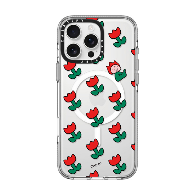 TARO OONO x CASETiFY iPhone 16 Pro Max Case Floral,Cartoon Clear Clear Case MagSafe Compatible Tulip by TARO OONO Father's Day TARO OONO x CASETiFY iPhone 16 Pro Max Case Floral,Cartoon Clear Clear Case MagSafe Compatible Tulip by TARO OONO Father's Day