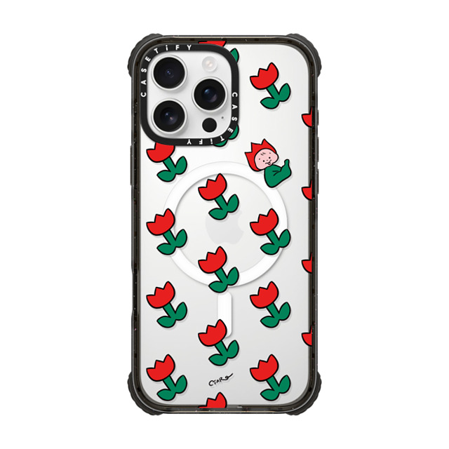TARO OONO x CASETiFY iPhone 16 Pro Max Case Floral,Cartoon Black ウルトラ インパクトケース MagSafe 対応 Tulip by TARO OONO Mother's Day TARO OONO x CASETiFY iPhone 16 Pro Max Case Floral,Cartoon Black ウルトラ インパクトケース MagSafe 対応 Tulip by TARO OONO Mother's Day