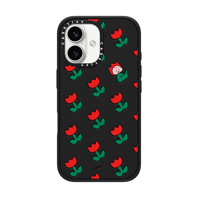 TARO OONO x CASETiFY iPhone 16 ケース Floral,Cartoon マットブラック インパクトケース MagSafe対応 Tulip by TARO OONO Mother's Day TARO OONO x CASETiFY iPhone 16 ケース Floral,Cartoon マットブラック インパクトケース MagSafe対応 Tulip by TARO OONO Mother's Day
