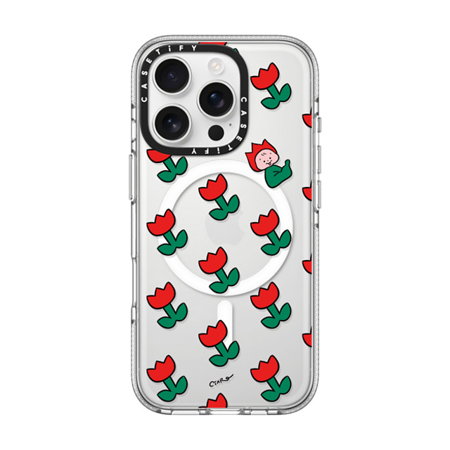 TARO OONO x CASETiFY iPhone 16 Pro Case Floral,Cartoon Clear Clear Case MagSafe Compatible Tulip by TARO OONO Father's Day TARO OONO x CASETiFY iPhone 16 Pro Case Floral,Cartoon Clear Clear Case MagSafe Compatible Tulip by TARO OONO Father's Day