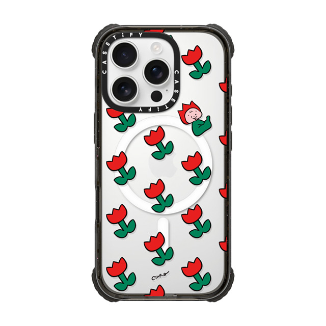 TARO OONO x CASETiFY iPhone 16 Pro Case Floral,Cartoon Black ウルトラ インパクトケース MagSafe 対応 Tulip by TARO OONO Mother's Day TARO OONO x CASETiFY iPhone 16 Pro Case Floral,Cartoon Black ウルトラ インパクトケース MagSafe 対応 Tulip by TARO OONO Mother's Day