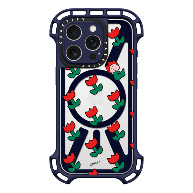 TARO OONO x CASETiFY iPhone 16 Pro Case Floral,Cartoon インディゴ ウルトラ バウンスケース MagSafe対応 Tulip by TARO OONO Mother's Day TARO OONO x CASETiFY iPhone 16 Pro Case Floral,Cartoon インディゴ ウルトラ バウンスケース MagSafe対応 Tulip by TARO OONO Mother's Day