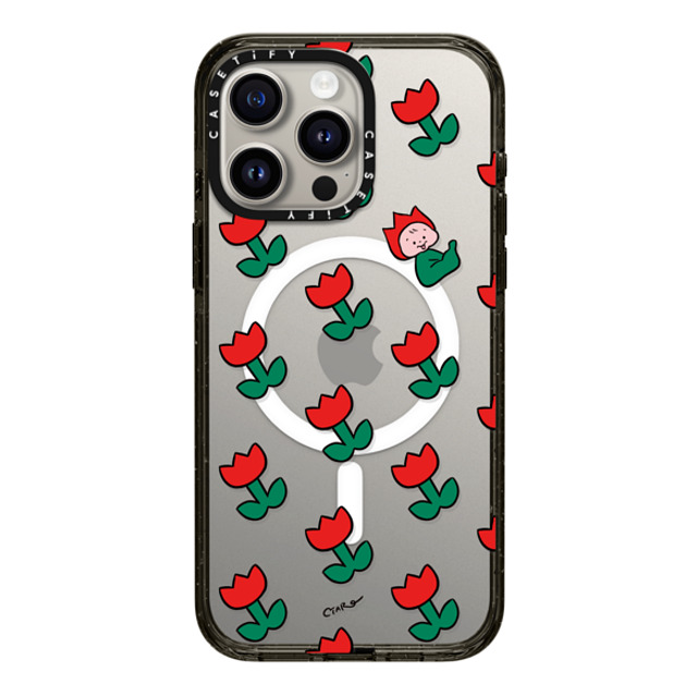 TARO OONO x CASETiFY iPhone 15 Pro Max Case Floral,Cartoon Black Impact Case MagSafe Compatible Tulip by TARO OONO Mother's Day TARO OONO x CASETiFY iPhone 15 Pro Max Case Floral,Cartoon Black Impact Case MagSafe Compatible Tulip by TARO OONO Mother's Day