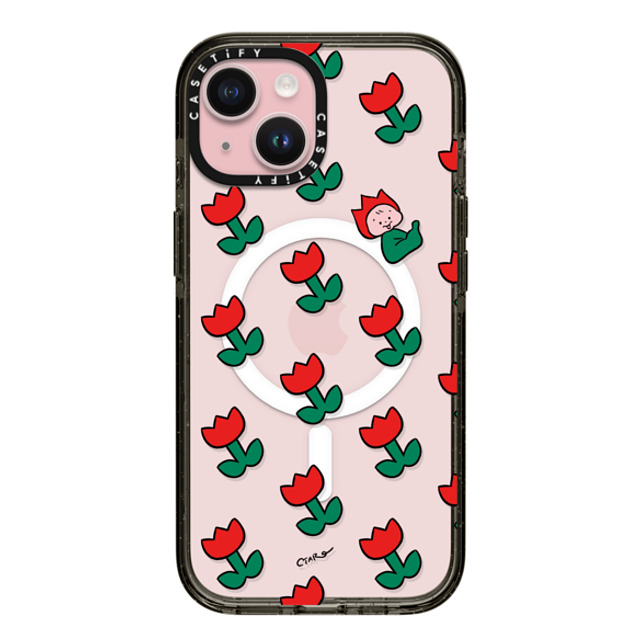 TARO OONO x CASETiFY iPhone 15 Case Floral,Cartoon Black Impact Case MagSafe Compatible Tulip by TARO OONO Mother's Day TARO OONO x CASETiFY iPhone 15 Case Floral,Cartoon Black Impact Case MagSafe Compatible Tulip by TARO OONO Mother's Day