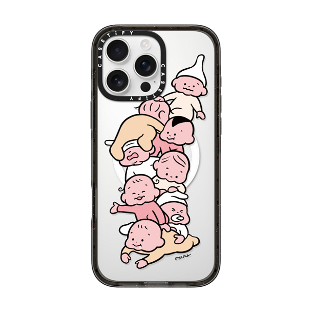 TARO OONO x CASETiFY iPhone 16 Pro Max Case Cartoon,Love Black Impact Case MagSafe Compatible Stacked Babies by TARO OONO Father's Day TARO OONO x CASETiFY iPhone 16 Pro Max Case Cartoon,Love Black Impact Case MagSafe Compatible Stacked Babies by TARO OONO Father's Day