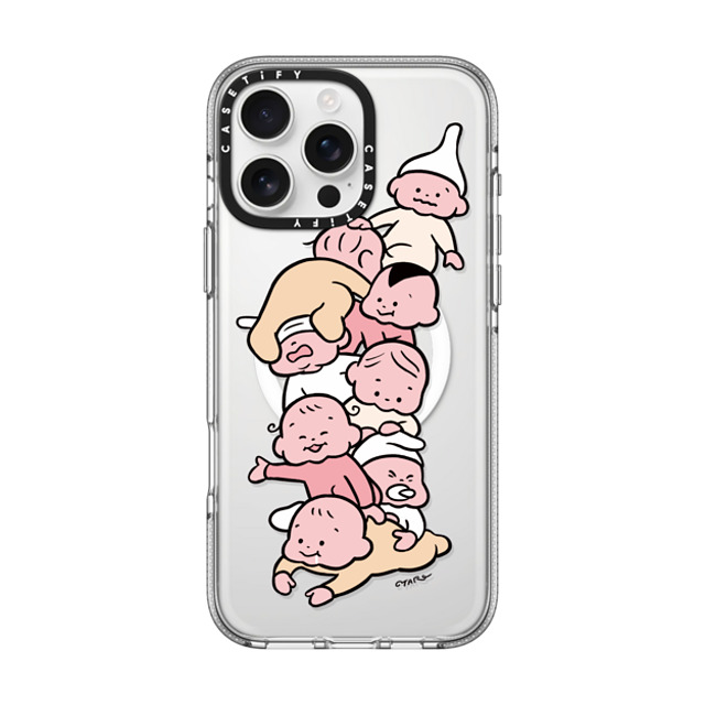 TARO OONO x CASETiFY iPhone 16 Pro Max Case Cartoon,Love Clear Clear Case MagSafe Compatible Stacked Babies by TARO OONO Mother's Day TARO OONO x CASETiFY iPhone 16 Pro Max Case Cartoon,Love Clear Clear Case MagSafe Compatible Stacked Babies by TARO OONO Mother's Day