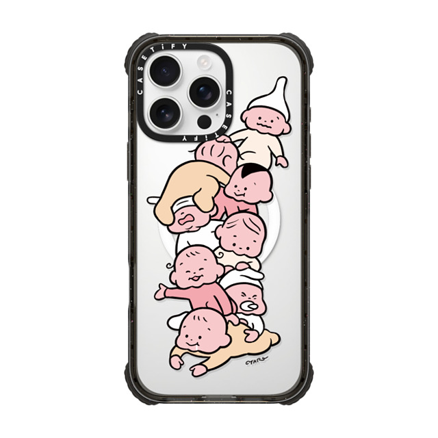 TARO OONO x CASETiFY iPhone 16 Pro Max Case Cartoon,Love Black ウルトラ インパクトケース MagSafe 対応 Stacked Babies by TARO OONO Mother's Day TARO OONO x CASETiFY iPhone 16 Pro Max Case Cartoon,Love Black ウルトラ インパクトケース MagSafe 対応 Stacked Babies by TARO OONO Mother's Day