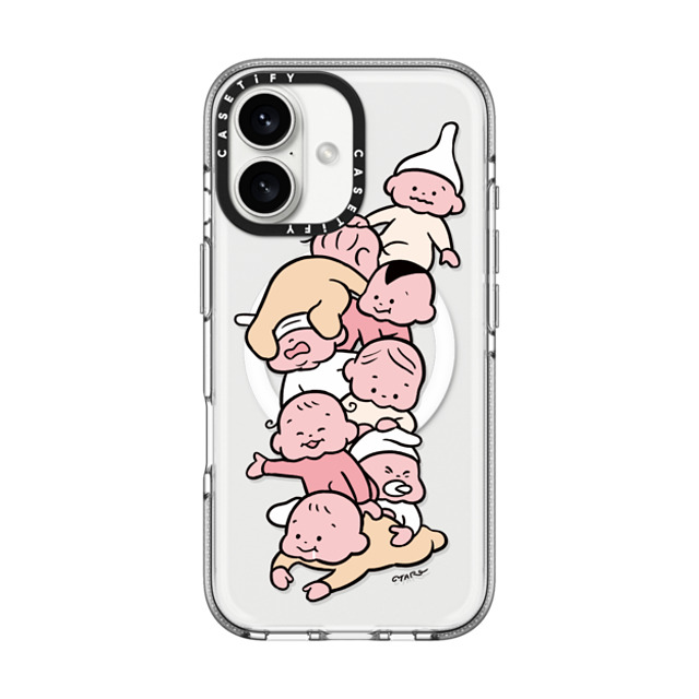 TARO OONO x CASETiFY iPhone 16 Case Cartoon,Love Clear Clear Case MagSafe Compatible Stacked Babies by TARO OONO Mother's Day TARO OONO x CASETiFY iPhone 16 Case Cartoon,Love Clear Clear Case MagSafe Compatible Stacked Babies by TARO OONO Mother's Day