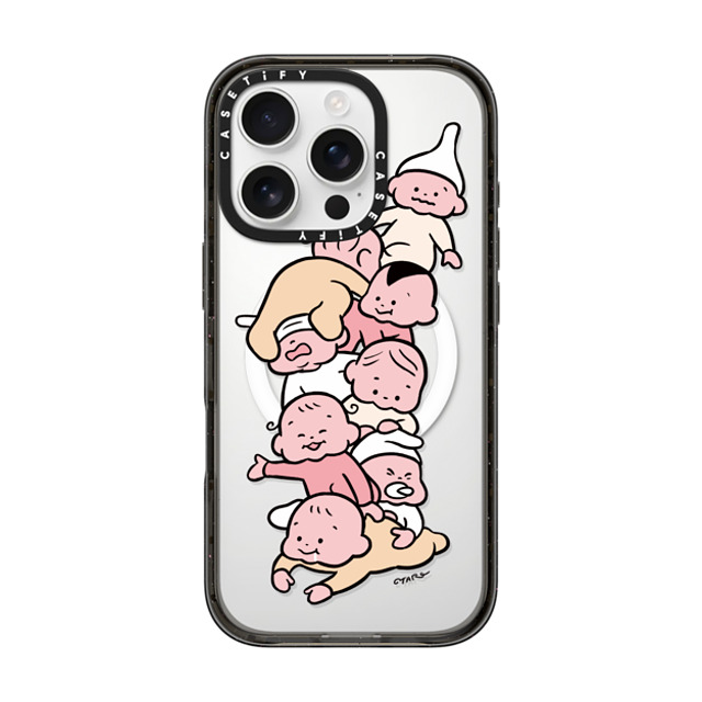 TARO OONO x CASETiFY iPhone 16 Pro Case Cartoon,Love Black Impact Case MagSafe Compatible Stacked Babies by TARO OONO Mother's Day TARO OONO x CASETiFY iPhone 16 Pro Case Cartoon,Love Black Impact Case MagSafe Compatible Stacked Babies by TARO OONO Mother's Day