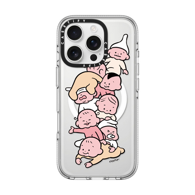 TARO OONO x CASETiFY iPhone 16 Pro Case Cartoon,Love Clear Clear Case MagSafe Compatible Stacked Babies by TARO OONO Mother's Day TARO OONO x CASETiFY iPhone 16 Pro Case Cartoon,Love Clear Clear Case MagSafe Compatible Stacked Babies by TARO OONO Mother's Day