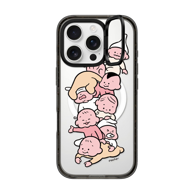 TARO OONO x CASETiFY iPhone 16 Pro Case Cartoon,Love Black インパクトリングスタンドケース MagSafe対応 Stacked Babies by TARO OONO Mother's Day TARO OONO x CASETiFY iPhone 16 Pro Case Cartoon,Love Black インパクトリングスタンドケース MagSafe対応 Stacked Babies by TARO OONO Mother's Day