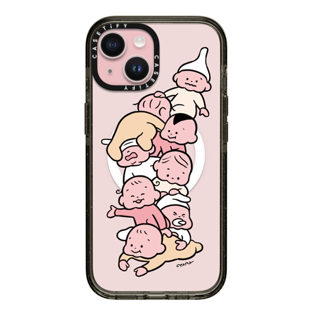 TARO OONO x CASETiFY iPhone 15 Case Cartoon,Love Black Impact Case MagSafe Compatible Stacked Babies by TARO OONO Mother's Day TARO OONO x CASETiFY iPhone 15 Case Cartoon,Love Black Impact Case MagSafe Compatible Stacked Babies by TARO OONO Mother's Day