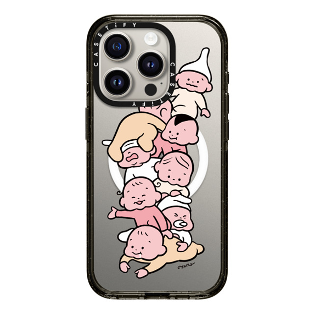 TARO OONO x CASETiFY iPhone 15 Pro Case Cartoon,Love Black Impact Case MagSafe Compatible Stacked Babies by TARO OONO Mother's Day TARO OONO x CASETiFY iPhone 15 Pro Case Cartoon,Love Black Impact Case MagSafe Compatible Stacked Babies by TARO OONO Mother's Day