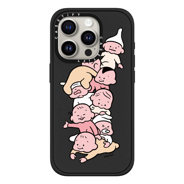TARO OONO x CASETiFY iPhone 15 Pro Case Cartoon,Love マットブラック Impact Case MagSafe Compatible Stacked Babies by TARO OONO Mother's Day TARO OONO x CASETiFY iPhone 15 Pro Case Cartoon,Love マットブラック Impact Case MagSafe Compatible Stacked Babies by TARO OONO Mother's Day