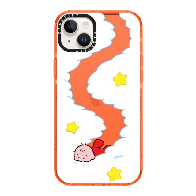 TARO OONO x CASETiFY iPhone 14 Plus ケース Star,Cartoon オレンジ インパクトケース Eat your clouds by TARO OONO Father's Day TARO OONO x CASETiFY iPhone 14 Plus ケース Star,Cartoon オレンジ インパクトケース Eat your clouds by TARO OONO Father's Day