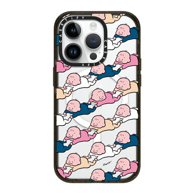 TARO OONO x CASETiFY iPhone 14 Pro ケース ブラック インパクトケース MagSafe対応 Baby Baby Baby(BLUE & PINK) by TARO OONO