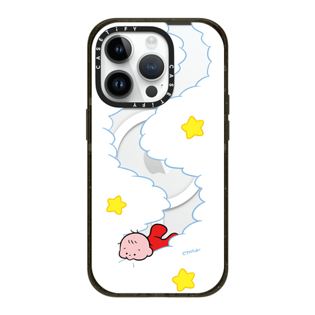 TARO OONO x CASETiFY iPhone 14 Pro ケース ブラック インパクトケース MagSafe対応 Eat your clouds by TARO OONO