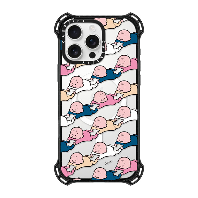 TARO OONO x CASETiFY iPhone 16 Pro Max ケース ブラック バウンスケース Baby Baby Baby(BLUE & PINK) by TARO OONO