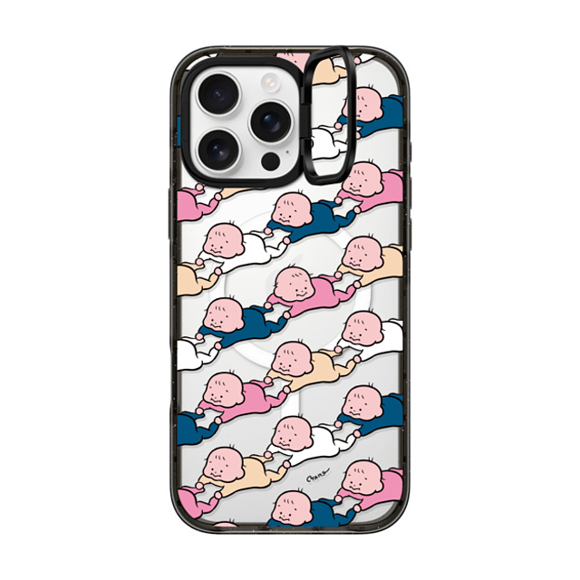 TARO OONO x CASETiFY iPhone 16 Pro Max ケース ブラック インパクトリングスタンドケース MagSafe対応 Baby Baby Baby(BLUE & PINK) by TARO OONO