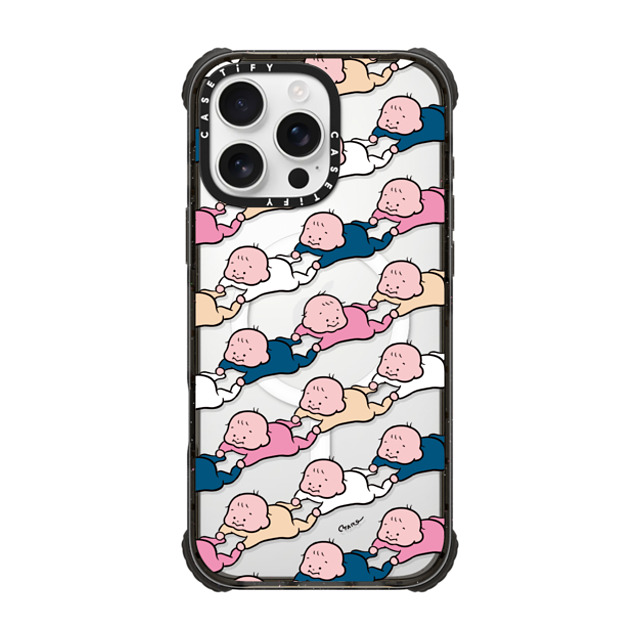 TARO OONO x CASETiFY iPhone 16 Pro Max Case Cartoon,Love Black ウルトラ インパクトケース MagSafe 対応 Baby Baby Baby(BLUE & PINK) by TARO OONO Mother's Day TARO OONO x CASETiFY iPhone 16 Pro Max Case Cartoon,Love Black ウルトラ インパクトケース MagSafe 対応 Baby Baby Baby(BLUE & PINK) by TARO OONO Mother's Day