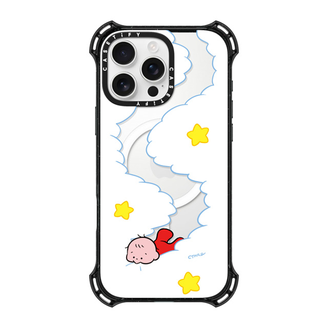 TARO OONO x CASETiFY iPhone 16 Pro Max ケース ブラック バウンスケース Eat your clouds by TARO OONO