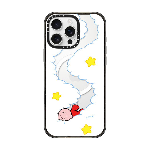 TARO OONO x CASETiFY iPhone 16 Pro Max ケース ブラック インパクトケース MagSafe対応 Eat your clouds by TARO OONO