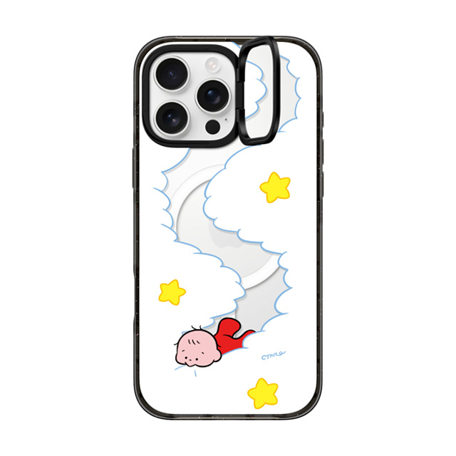 TARO OONO x CASETiFY iPhone 16 Pro Max ケース ブラック インパクトリングスタンドケース MagSafe対応 Eat your clouds by TARO OONO