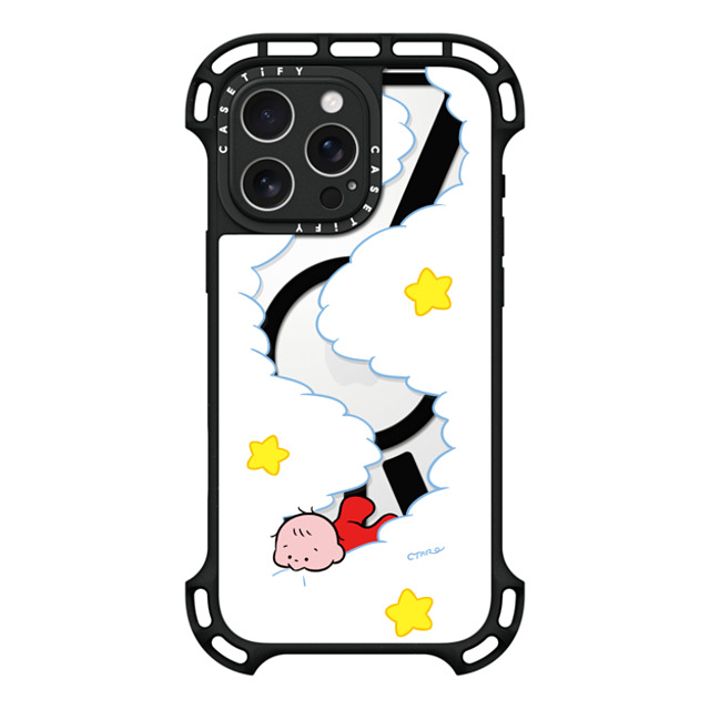 TARO OONO x CASETiFY iPhone 16 Pro Max ケース ブラック ウルトラ バウンスケース MagSafe対応 Eat your clouds by TARO OONO