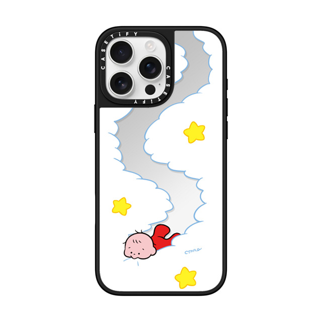 TARO OONO x CASETiFY iPhone 16 Pro Max ケース Silver on Black ミラーケース MagSafe対応 Eat your clouds by TARO OONO