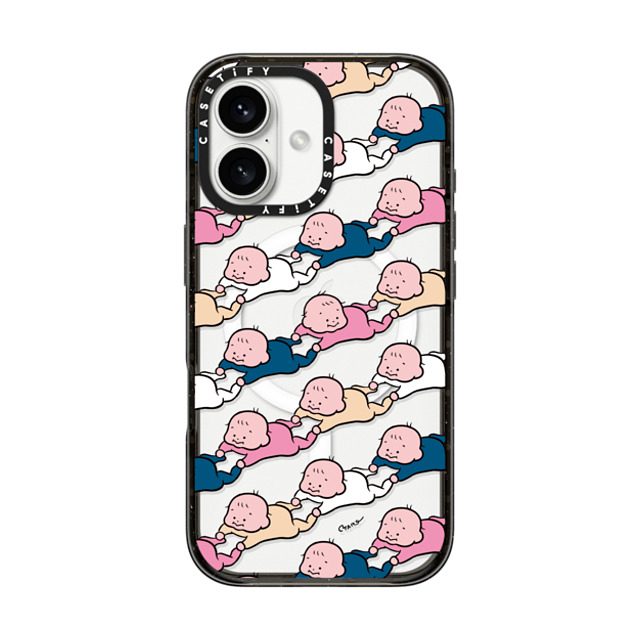 TARO OONO x CASETiFY iPhone 16 ケース ブラック インパクトケース MagSafe対応 Baby Baby Baby(BLUE & PINK) by TARO OONO