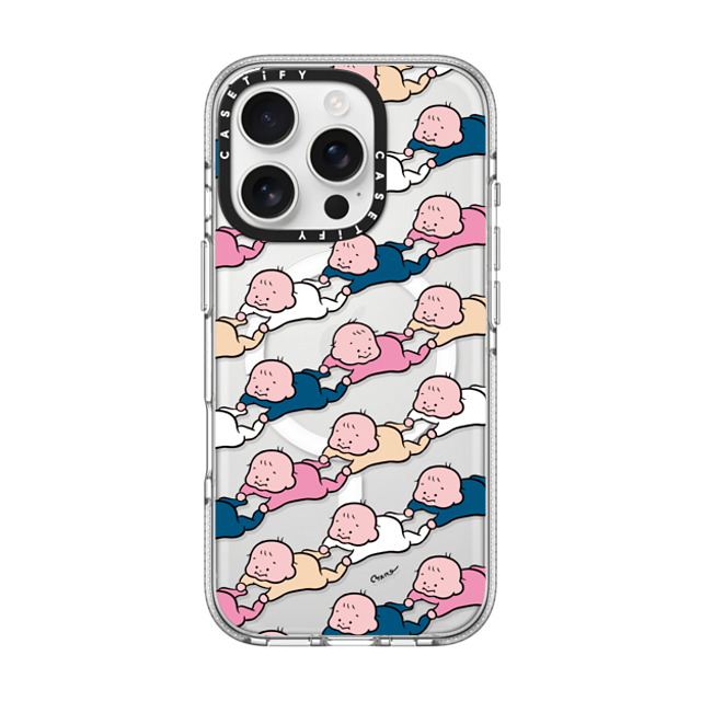 TARO OONO x CASETiFY iPhone 16 Pro ケース クリア クリア ケース MagSafe対応 Baby Baby Baby(BLUE & PINK) by TARO OONO