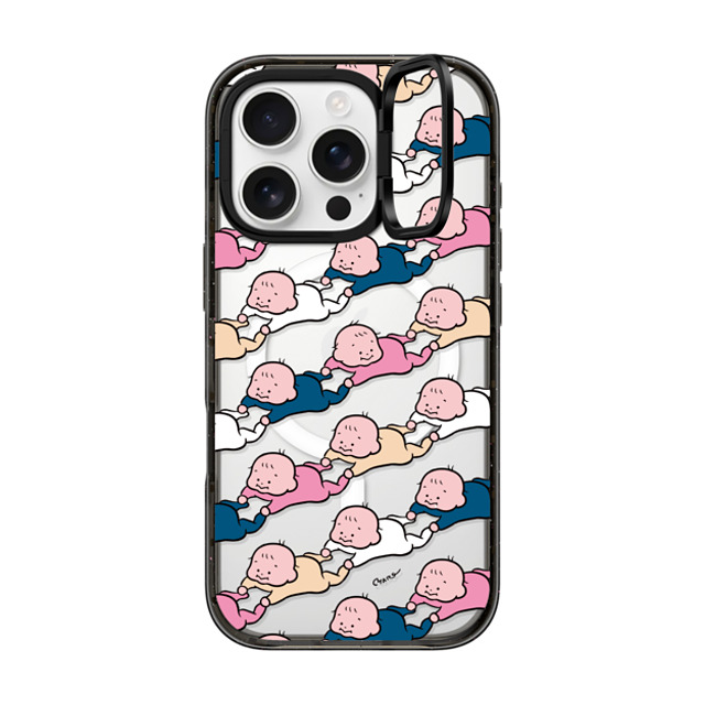 TARO OONO x CASETiFY iPhone 16 Pro ケース ブラック インパクトリングスタンドケース MagSafe対応 Baby Baby Baby(BLUE & PINK) by TARO OONO