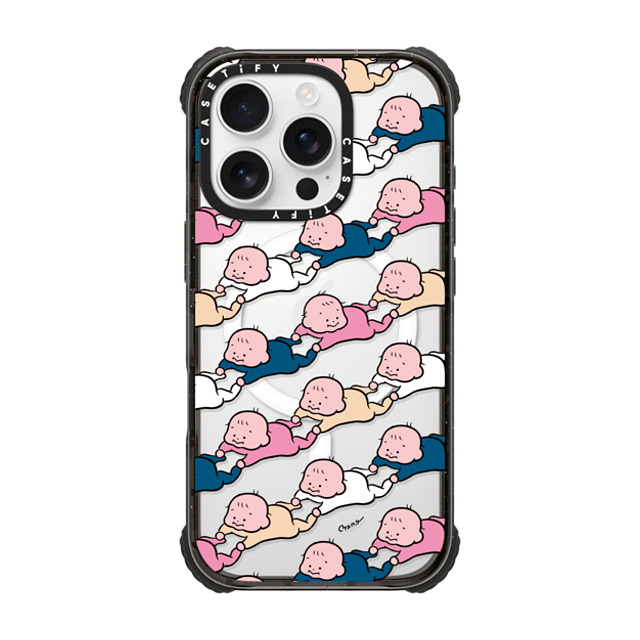 TARO OONO x CASETiFY iPhone 16 Pro Case Cartoon,Love Black ウルトラ インパクトケース MagSafe 対応 Baby Baby Baby(BLUE & PINK) by TARO OONO Father's Day TARO OONO x CASETiFY iPhone 16 Pro Case Cartoon,Love Black ウルトラ インパクトケース MagSafe 対応 Baby Baby Baby(BLUE & PINK) by TARO OONO Father's Day