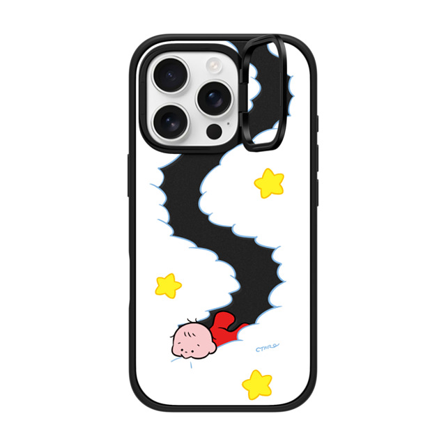 TARO OONO x CASETiFY iPhone 16 Pro ケース マットブラック インパクトリングスタンドケース MagSafe対応 Eat your clouds by TARO OONO